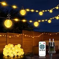 Lichterkette Außen, 200 LED 32M Dimmbare LED Lichterkette mit 8 Modi, Memory Funktion&Timmer Funktion, IP65 Lichterkette Außen Strom für Outdoor, Terrasse, Balkon, Hochzeit, Party, Garten, Warmweiß