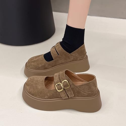 Women Penny Loafers Casual Hollow Out Slip On Chunky Platform Loafers Work Shopping Travel Shoes (Yellow,8.5)2