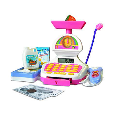 Caixa Registradora com Balança Casinha Flor Estilo Xalingo Braco/Rosa