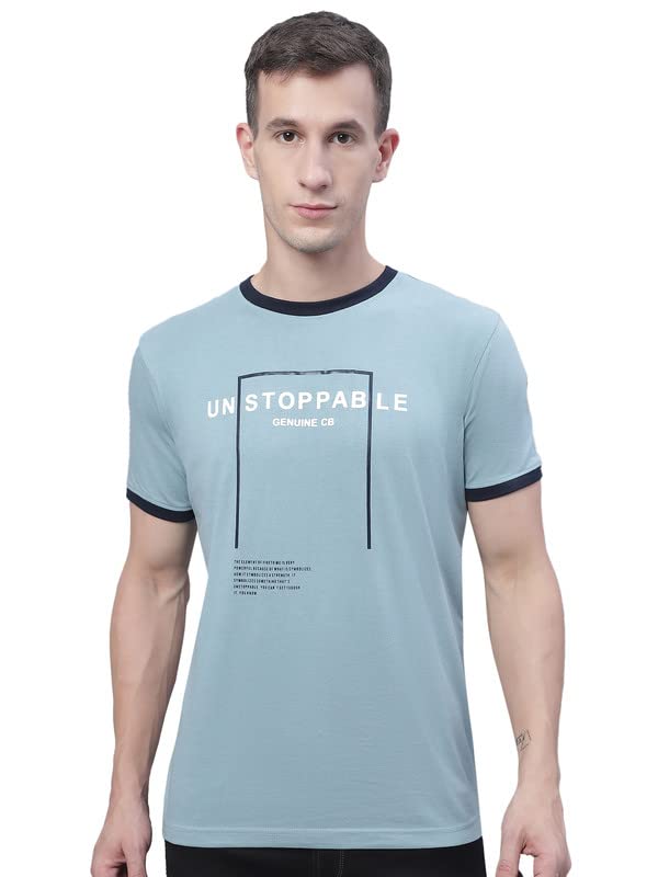 T-Shirt for Men l Breathable & Soft with Color Fastness Regular Fit Round Neck Cotton Blend Fabric Printed Pattern-image-16
