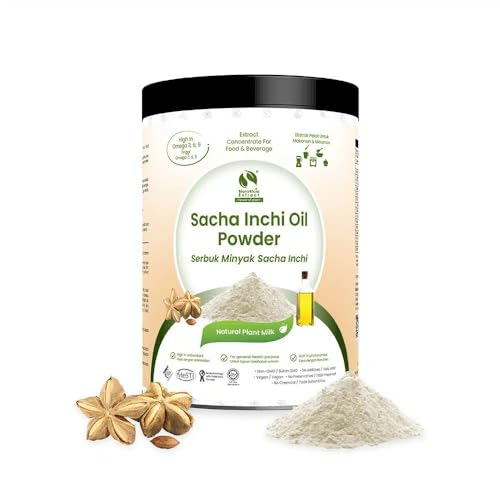 Extrait de Sacha Inchi (Plukenetia volubilis) en poudre 200g pur 100% naturel sans additif - Pour soupe, smoothies, café, boissons, pâtisseries