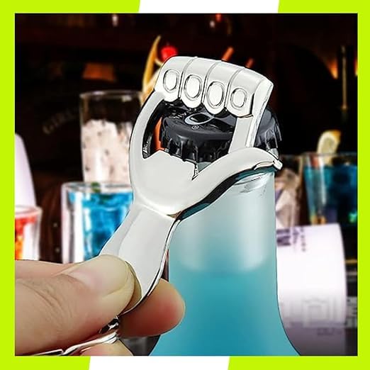Image of Stealodeal Silver Hand Bottle Opener Keychain for Men & Womens