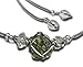 Genuine Moldavite Necklace with Herkimer Diamond Crystals - Certified Moldavite Crystal Pendant | High Vibration Energy Self-Healing Transformation Moldavite Stone | Moldavite Jewelry for Women S62a