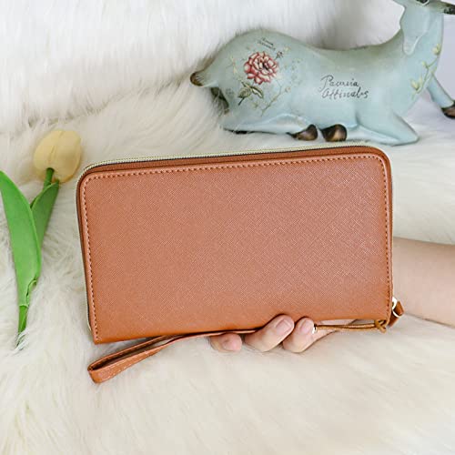 Pendely Cash Envelope Wallet - Budget Wallet With Cash Envelopes,All In One Money Wallet Organizer For Women Cash Budgeting With Monthly Budget Cards & Yearly Budget Planner Sheet Rfid Blocking(Brown) #TOP1