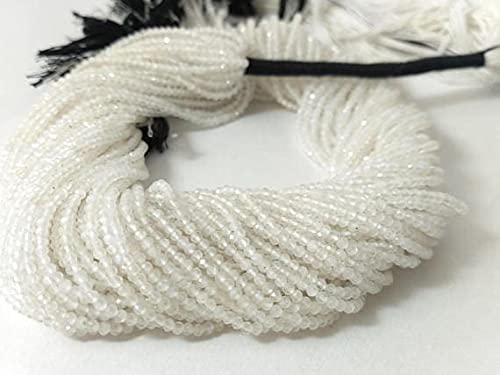 Perles pierres de lune blanches facettées LKBEADS sans défaut de perçage 2mm