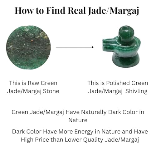 Image of SS Murti Natural Green Jade Shivling Statue Hand-Carved Marakatha Margaj Stone Crystal Lingam for Home Decor, Office Desk, Meditation, Vastu & Gifting (1 Kg (Approx.))
