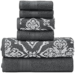 Amazon.com: Grey and White Bath Towels, 28"x52" - 100% Cotton | Quick ...