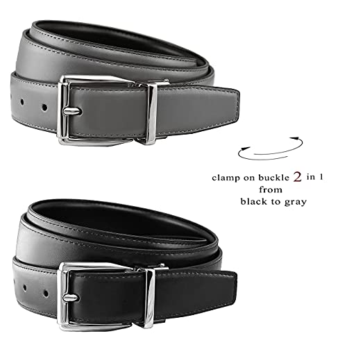 Reversible Belt Genuine Leather Dress Casual Belt 1-1/8"(30mm) Wide, Assembled in the U.S.4
