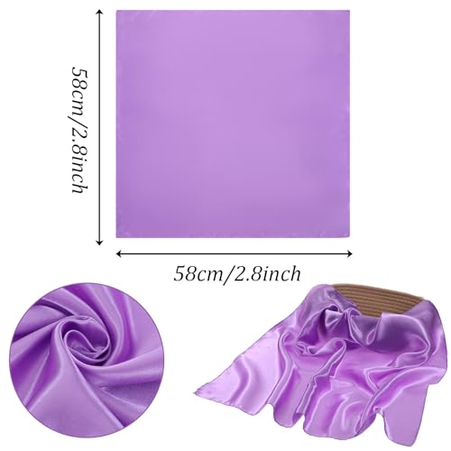 Chiffon Square Ribbon Neck Scarf, Satin Purse Scarf, Retro Wrap Neck Scarves, Handkerchief for Women Costume Accessory2