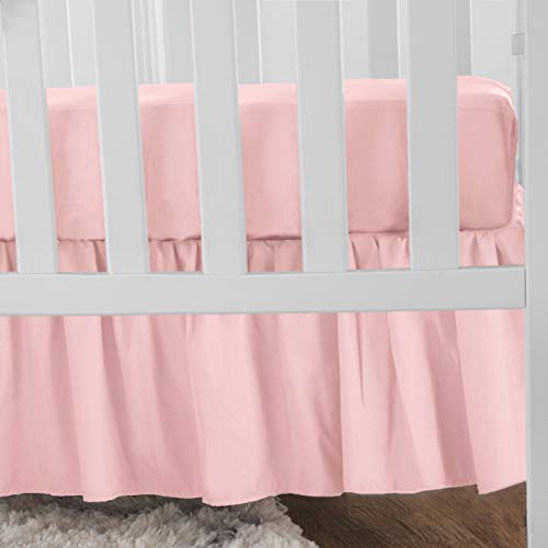 American Baby Company Ultra Soft Microfiber Ruffled Porta/Mini-Crib Skirt, Blush Pink, for Girls(Pack of 1)3