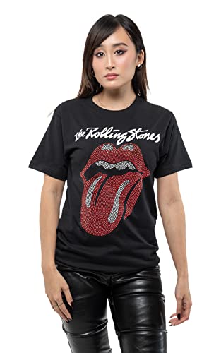 T-shirt Rolling Stones noir à manches courtes pour homme et femme taille S