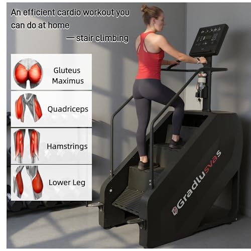 Image of Stairmaster Stair Climber Machine, 610LBS Commercial Stair Stepper with LED Display & Button Controls, 15 Resistance Levels, Heart Rate Monitor, 9 Programs, Wireless Charging