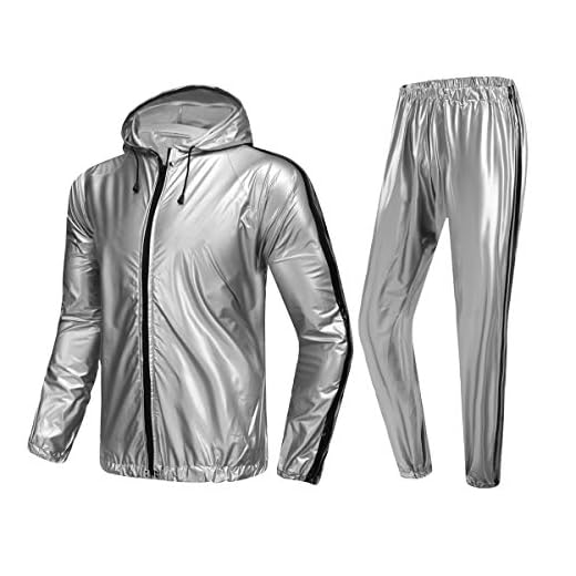 MulYeeh Weight Loss Sweat Suit Heavy Duty Full Zip Sauna Suit Fitness Exercise Gym Suit for Men Women
