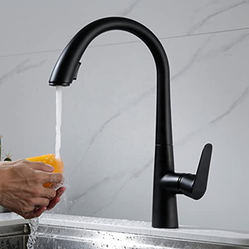 Robinets de cuisine noirs avec mitigeur monocommande et jet pulvérisateur