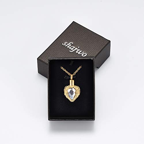 Shajwo SH+F8719+W Cremation Jewelry Angel Wing Heart Urn Necklace thumb #6