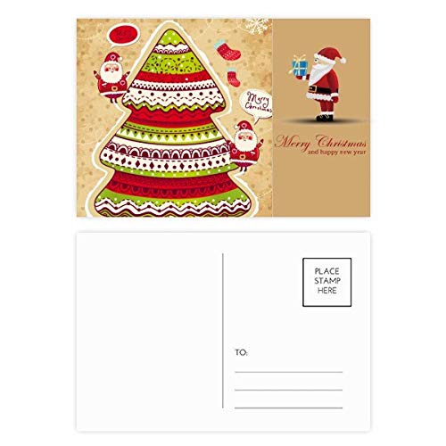 Cartes postales de Noël lot de 20 avec Père Noël et sapin pour correspondance hiver