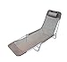 HOMCOM Chaise Longue Pliante Bain de Soleil inclinable transat textilène lit Jardin Plage 182L x 56l x 24,5H cm Chocolat