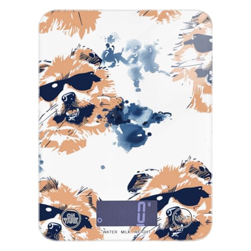 Fashion Dog Sports - Báscula digital impermeable para alimentos, color blanco marino, 11 libras/0.1 onzas, escala de 5 kg/5 g en gramos y onzas con 4 unidades para preparación de comidas, pérdida de