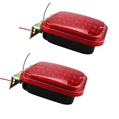 Happyyami Fanale Posteriore Led Per Motocicletta e Camion 20 Led 24v Telaio in Ferro Rosso, Luce Segnalazione Per Rimorchi e Autocarri, Installazione Semplice, Per Sicurezza Stradale