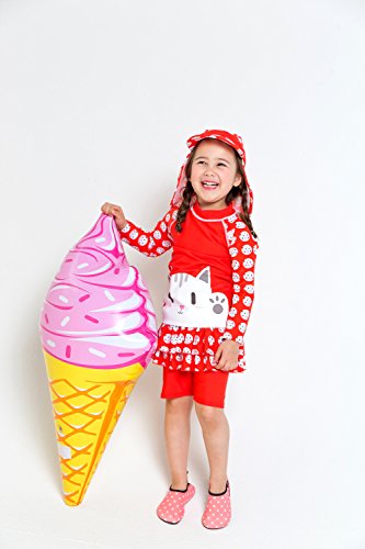Image of VAENAIT BABY Girls Rash Guard Swimsuit UPF 50+ Long Sleeve Toddler Bathing Suit Ribbon Stawberry Floral Fruit for 2~8Years