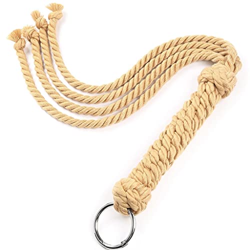 Corda para artesanato Chicote de touro Couro de vaca Chicote para treinamento de cavalos Anel de met