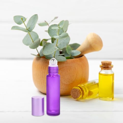 Botellas roll-on de vidrio resistente con bola de acero inoxidable para suero de ojos de 10ml 6