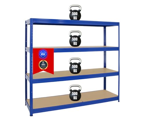 PROREGAL Étagère Dino 180x200x60cm, 500kg/Niveau, Bleu