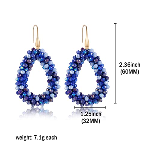 Colorful Beaded Hoop Dangle Earrings For Women Statement Boho Summer Beach Teardrop Drop Earrings Fashion Jewelry Gifts2