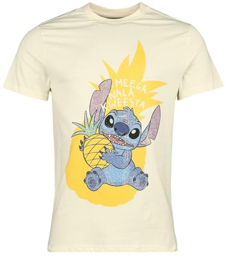 T-shirt Stitch ananas crème idéal pour un look streetwear d'été décontracté