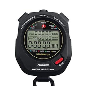 Sport Stopwatch Timer with 100X2laps Split Memory/0.001second Timing,Professional Recall Stop Watch Large Display Alarm Clock Multifunctional for Coach Referee Swimming Running Marathon Competition