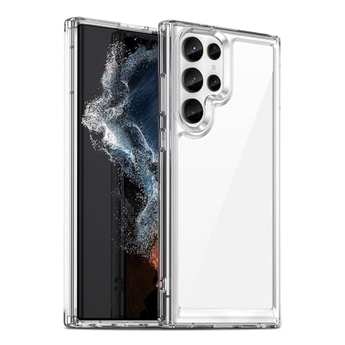 Image of Case for Samsung Galaxy S22 Ultra 5G, Military Grade Drop Protection Phone Case, Yellowing Resistant, Anti-Scratch Hard PC Back, Shockproof Hard Ultra-Thin Protective Cover, Clear