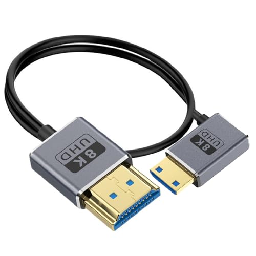 Câble Mini HDMI vers HDMI 8K 60Hz ultra fin de 2,5mm et 48Gbps pour appareil photo GH5S