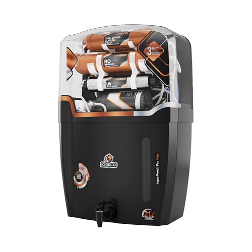 Image of Kinsco Aqua Punch Pro Max 21 L with ISI Mark Ro+Uv+Uf+Tds Adjuster 21 L RO + UV + UF + TDS + ALK + Copper Water Purifier (Black)
