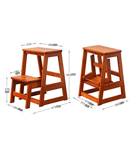 Silla de escalera plegable multiusos con taburete de madera maciza estable 5