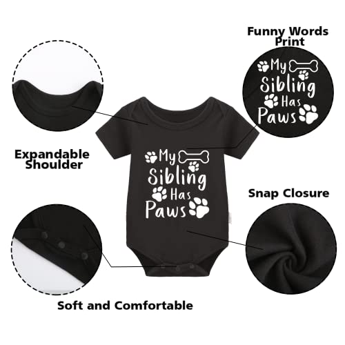 YSCULBUTOL Baby Twins Bodysuits My Sibling Has Paws Infant Baby Clothes Unisex Twin Outfits Romper With Hat2