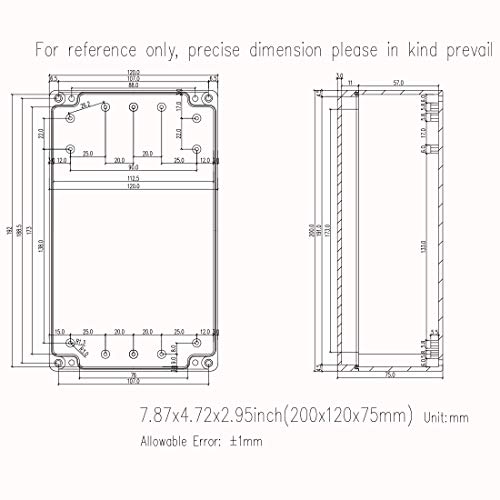 Zulkit Waterproof Plastic Project Box Abs Ip65 Electrical Junction Box Enclosure Black 7.87 X 4.72 X 2.95 Inch (200 X 120 X 75Mm) #TOP6