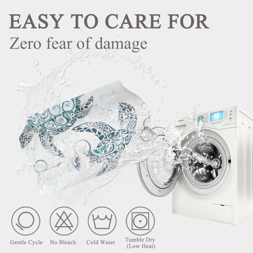 Sleepwish 4 Pieces Sea Turtle Comforter Set King Size Bedding for Kids Royal Aqua Blue Tortoise Comforter Soft Bed Set