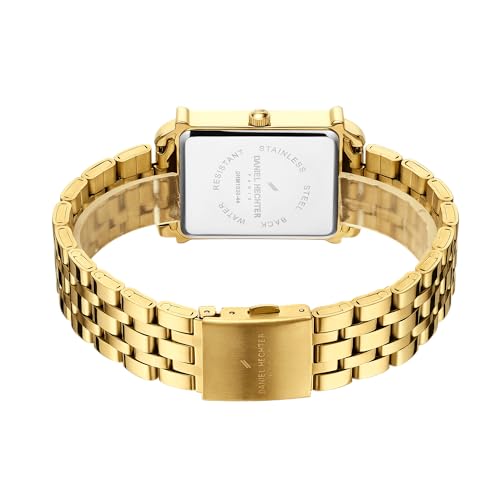 Image of Daniel Hechter Paris Etoile Collection Watch for Men Analog Watch - Rectangular Dial with Day & Date Display, Stainless Steel Strap, Quartz Movement