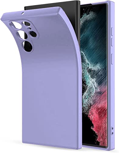 Image of DIZORO Microfiber Candy Case Compatible for Samsung Galaxy S22 Ultra Shockproof Slim Back Cover Liquid Silicone Bumper Camera Protective Phone Cover (Purple)
