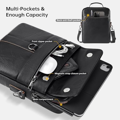 Sac à bandoulière en cuir pour iPad 11-13 pouces pochette de transport - 3