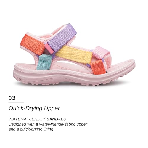 Image of vibdiv Boys Girls Sandals Open-Toe Summer Outdoor Unisex Child Sport Sandals Athletic Lightweight(Toddler /Little Kid /Big Kid)