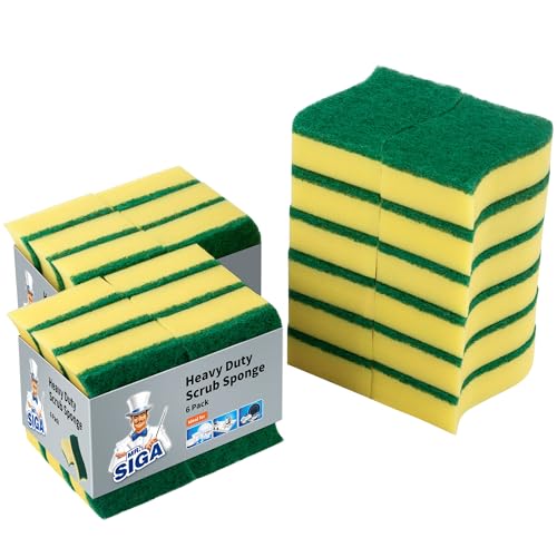 MR.SIGA Heavy Duty Scrub Sponge, 24 Count, Size:11...