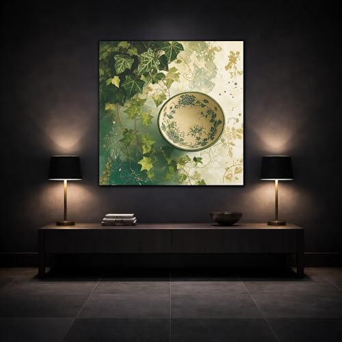 Tableau lierre vert et or : impression sur toile premium - 3