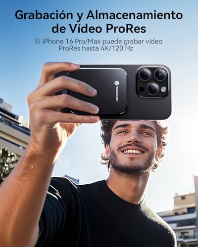 Yottamaster 2TB SSD Externo Magnético, hasta 2000 MB/s USB 3.2 Gen 2 x 2 SSD Portatil Admite 4K ProRes HDR Compatible con iPhone 16/17 Pro MAX, Smartphone, Tableta, Ordenador portátil - imagen 4