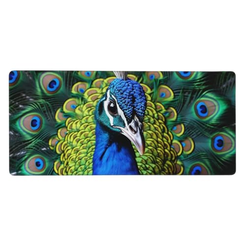 Tapis de souris de jeu grand format paon bleu pour sublimer votre bureau de maison