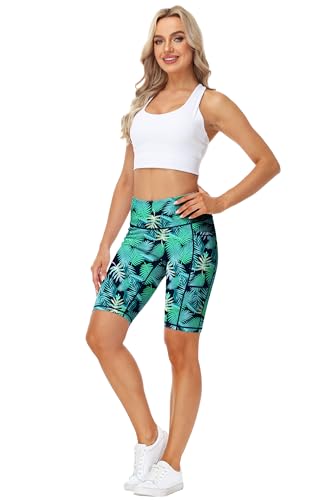 Image of AOBUTE Womens 9 inch /10 inch /11 inch Long Swim Board Shorts High Waisted UPF 50+ Biker Shorts with Pockets