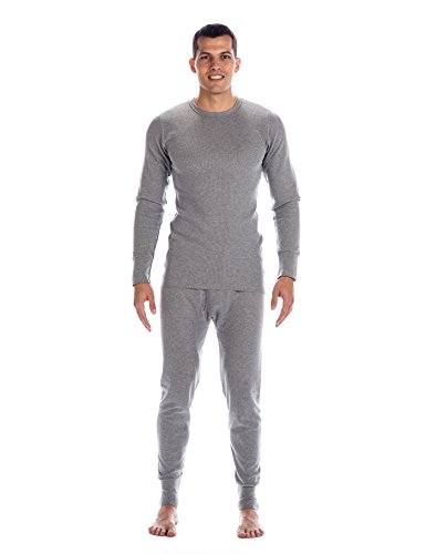 Thermal Underwear for Men - Base Layer Thermal Shirt and Long Underwear Set - Gray -Large