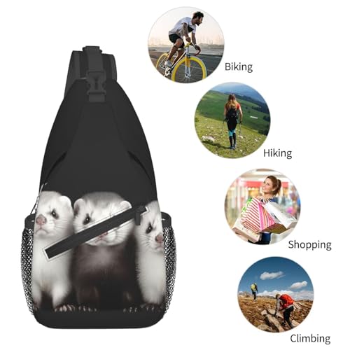 Bolso tipo Sling Crossbody Negro para senderismo y uso diario miniatura 5