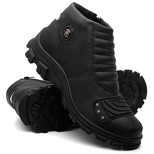 Bota Coturno Masculino Motociclista Cano Curto - Preto Calçar/41