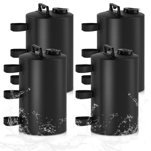 Lot de 4 sacs de poids à eau, poids de 10 l pour tonnelle, remplissables avec de l'eau, pieds portables, sacs de sable, pieds de tonnelle pour pavillons,...
